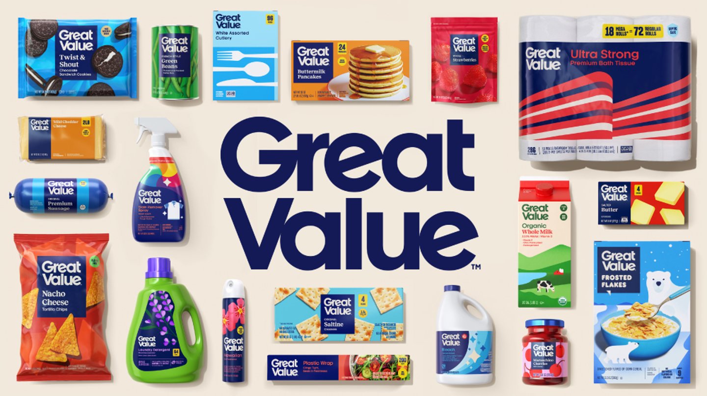Wlamart' Great Value brand