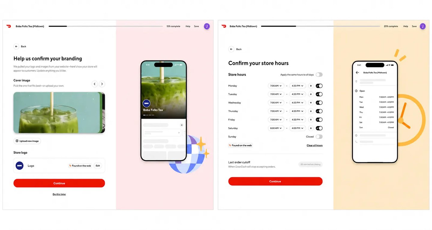 DoorDash self-serve onboarding