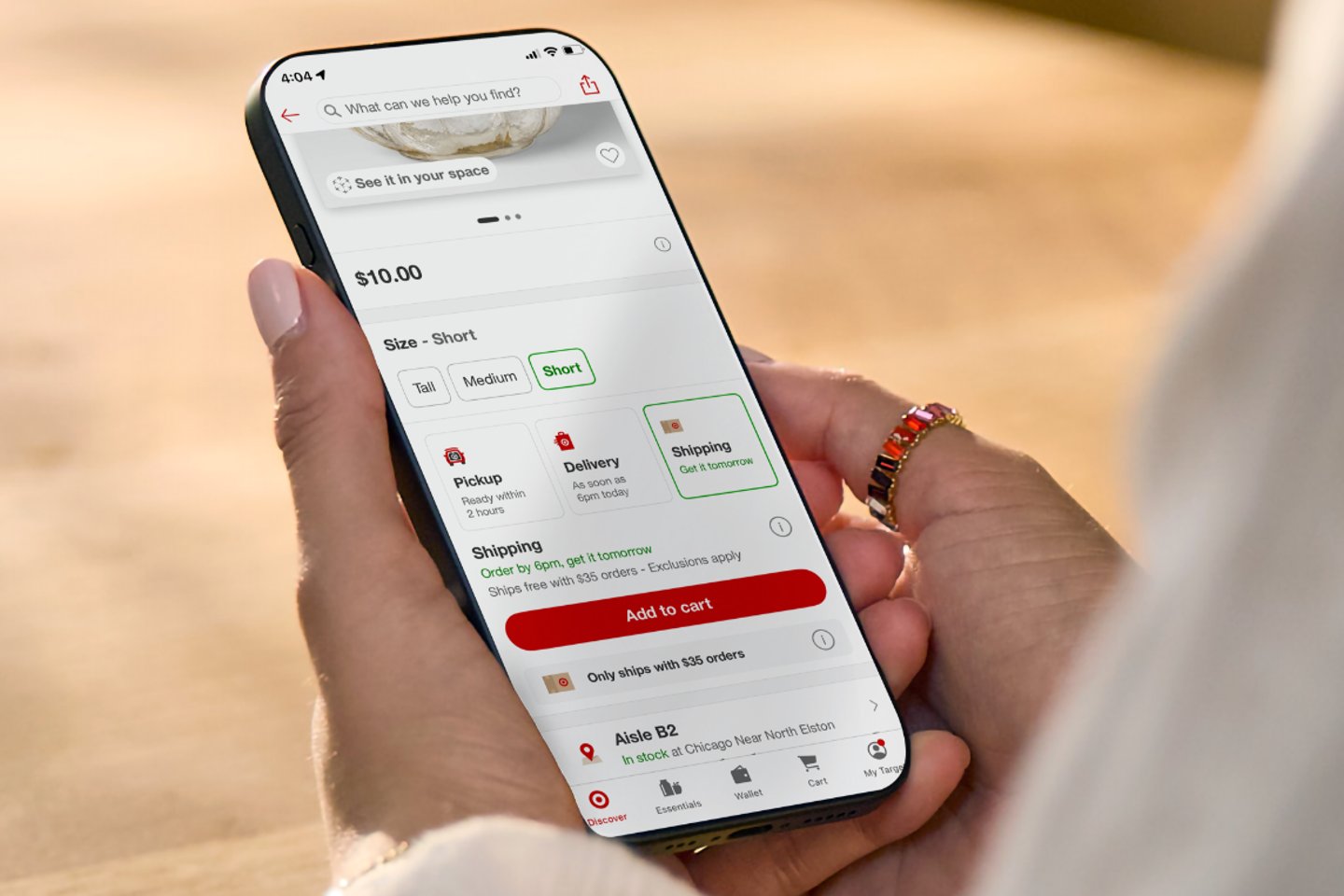 Target next-day delivery app.