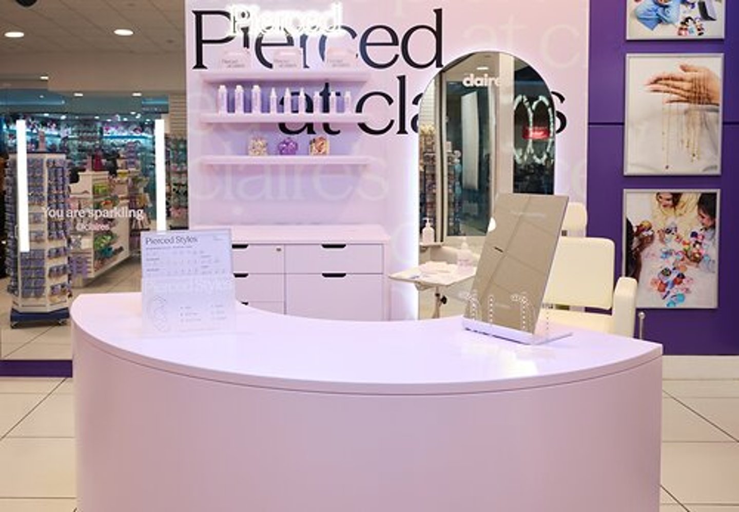 Claire's piercing stations