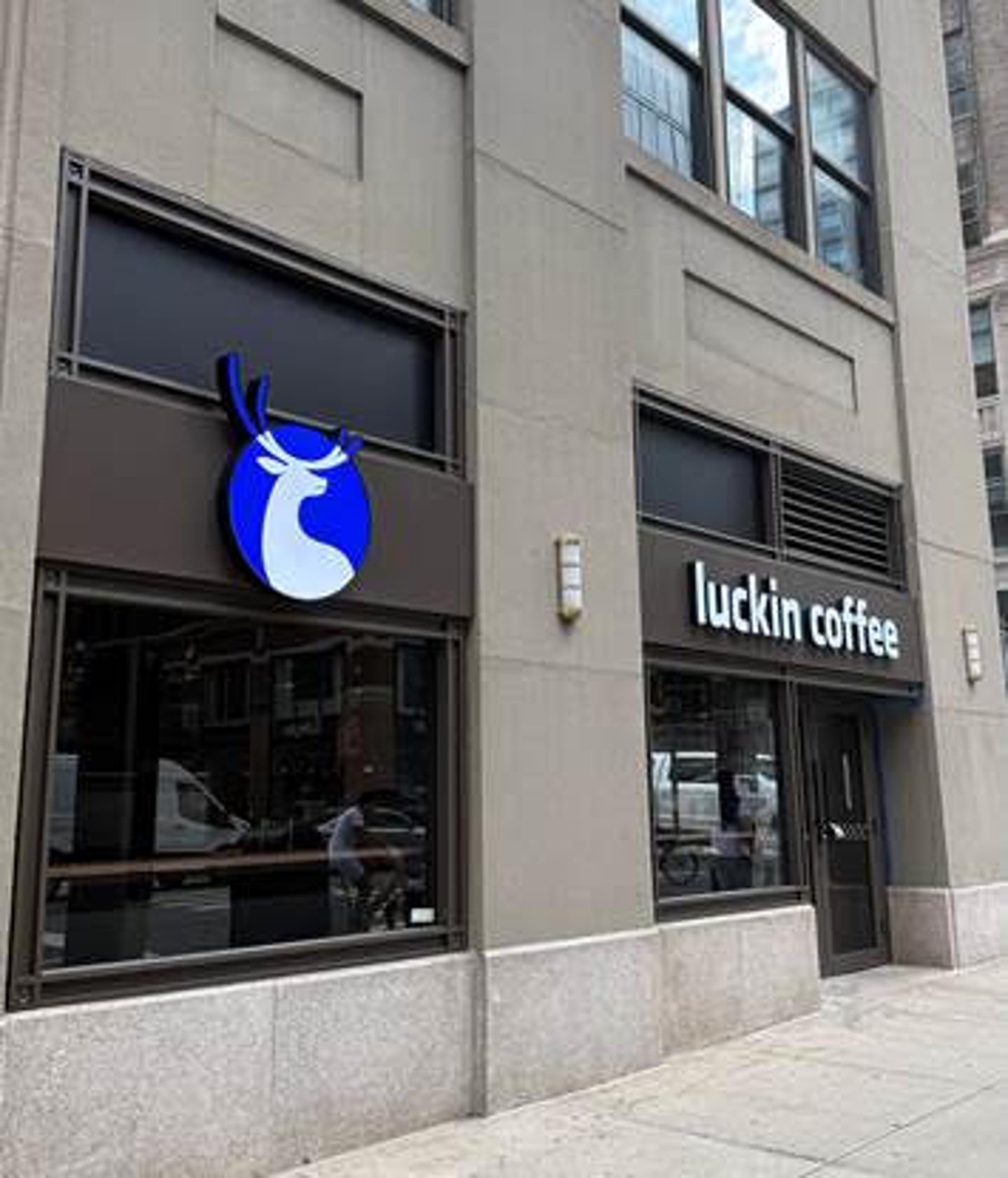 Luckin Coffee opens its newest store in New York City. 