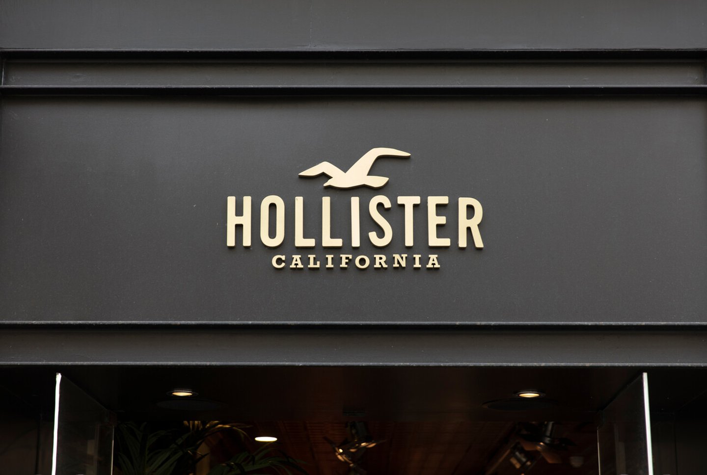 Bath, Somerset, UK, 22nd February 2019, Shop Sign for Hollister; Shutterstock ID 1352914586