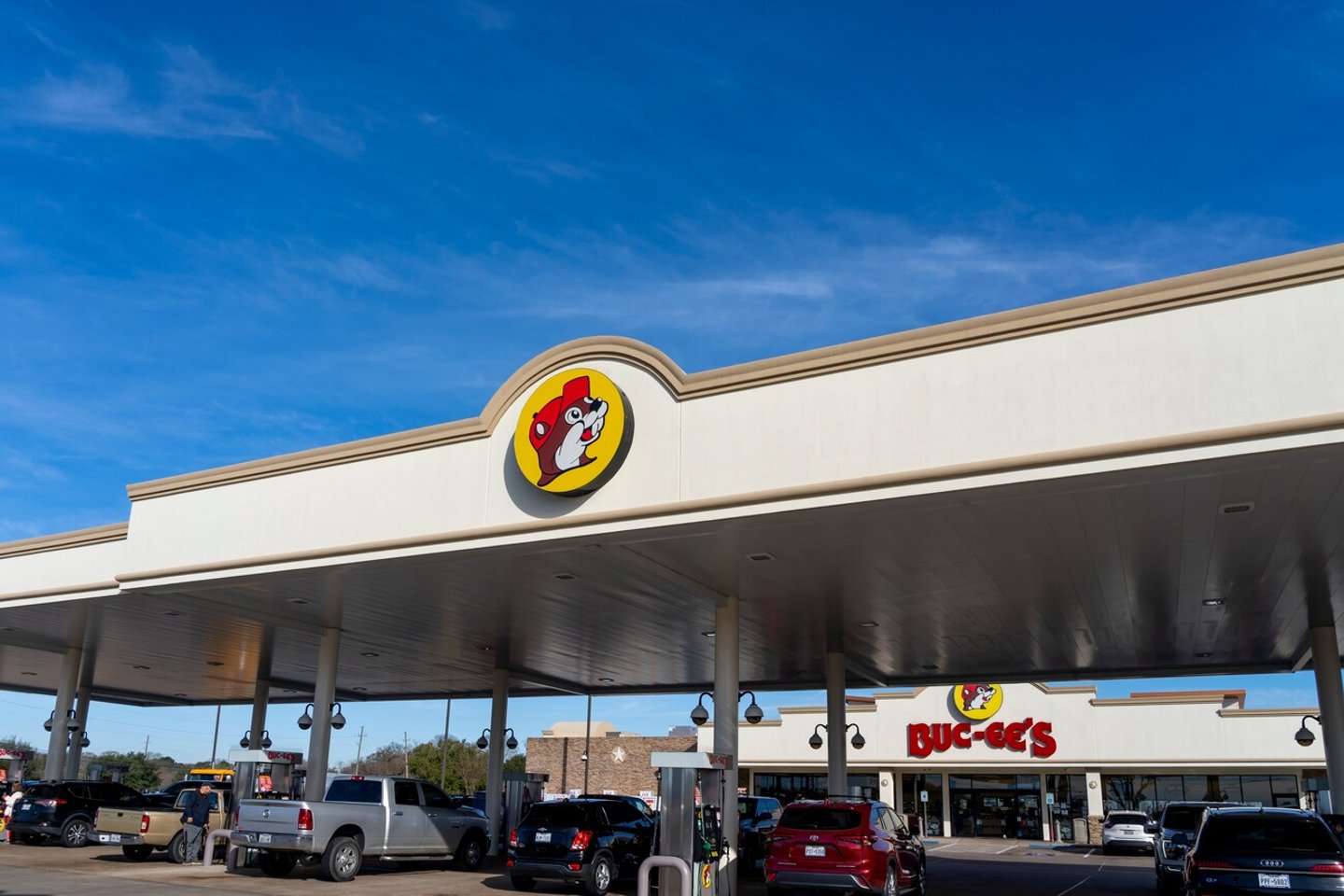 Houston, Texas, USA - February 14, 2022: A Buc-ee's gas station in Houston, Texas, USA. Buc-ee's is a chain of country stores and gas stations. ; Shutterstock ID 2443515635