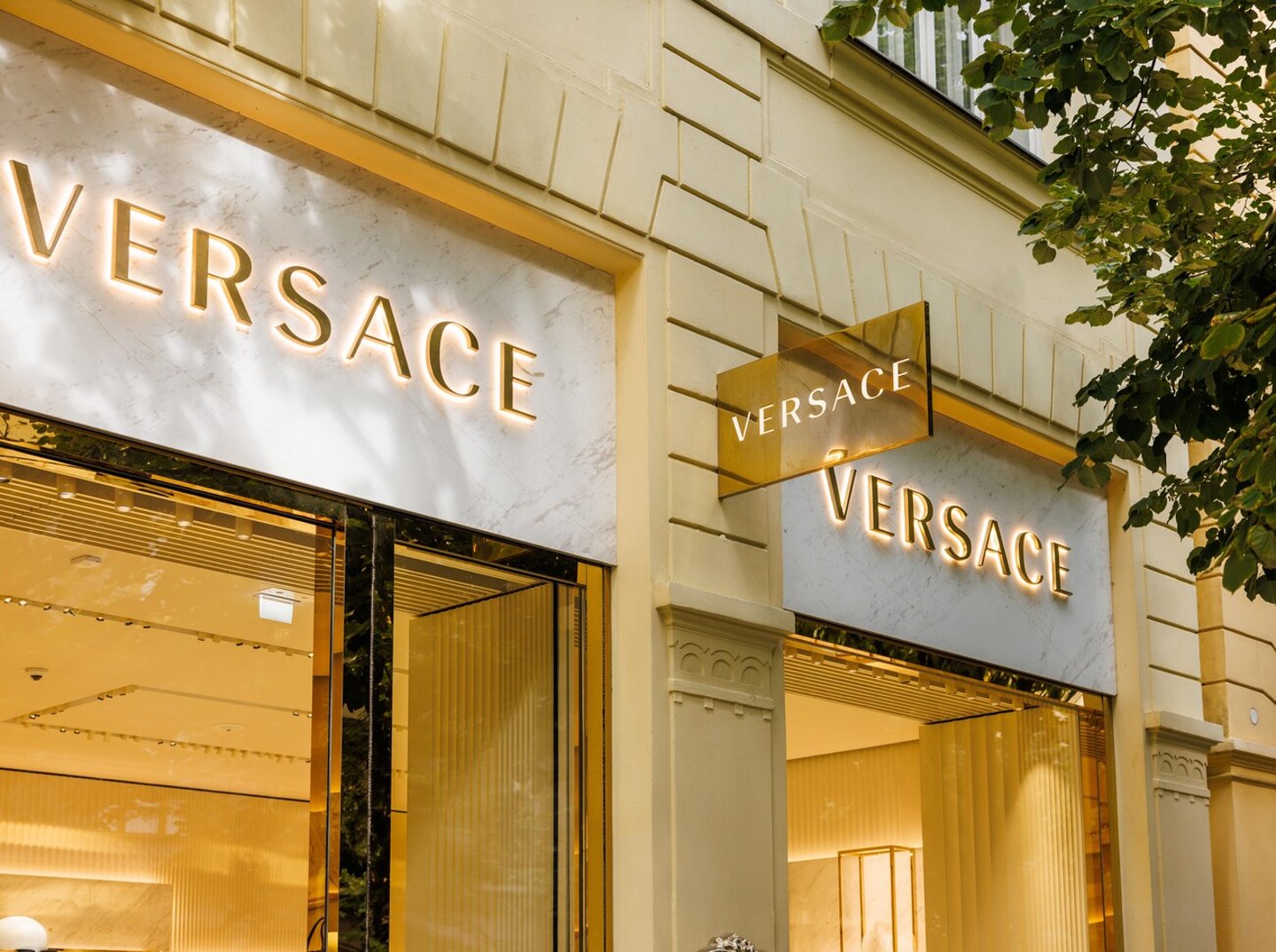 Prague, Czech Republic - 1.7.2024: Versace is a Italian luxury design house selling clothing, footwear, fragrancies . It was established in 1978 in Milano af Gianni Versace who was murdered in 1997.; Shutterstock ID 2485135871