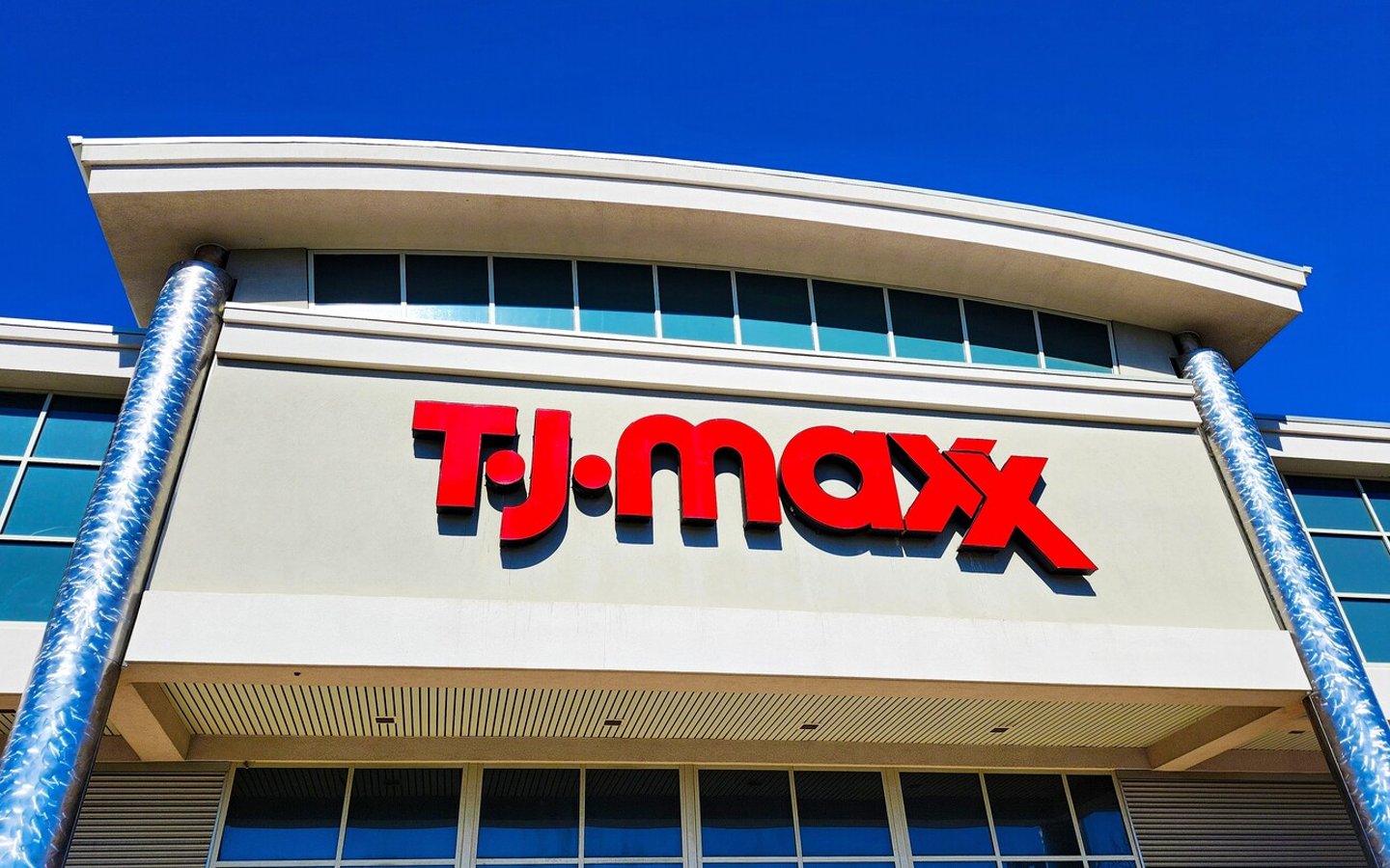 T J Maxx Department Store Sign, Manassas, Virginia, USA, February 14, 2025; Shutterstock ID 2586023815