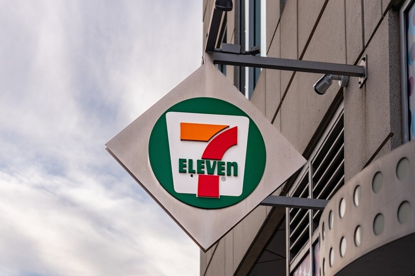 Cambridge, MA, US-November 15, 2025: Close-up of an iconic 7-Eleven store sign in a city.; Shutterstock ID 2703365163