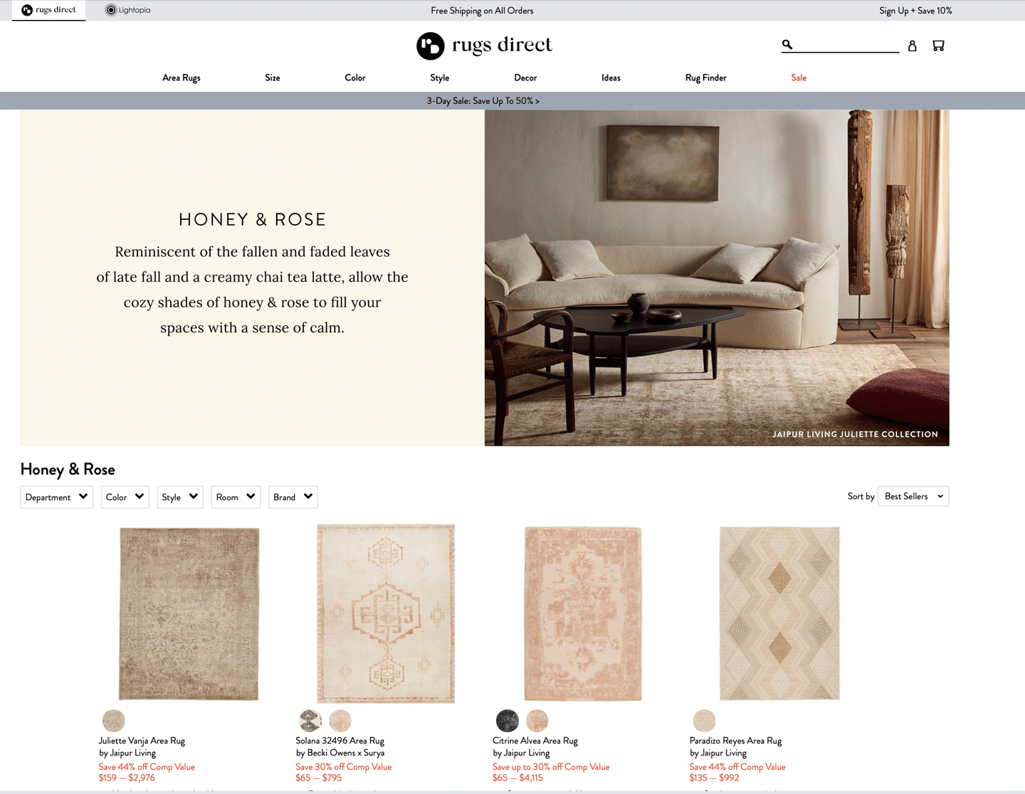 Rugs Direct Honey Rose