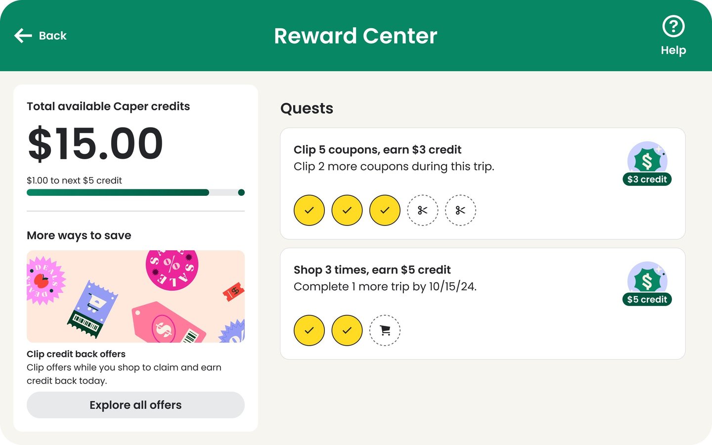 Instacart Caper Cart gamified quest