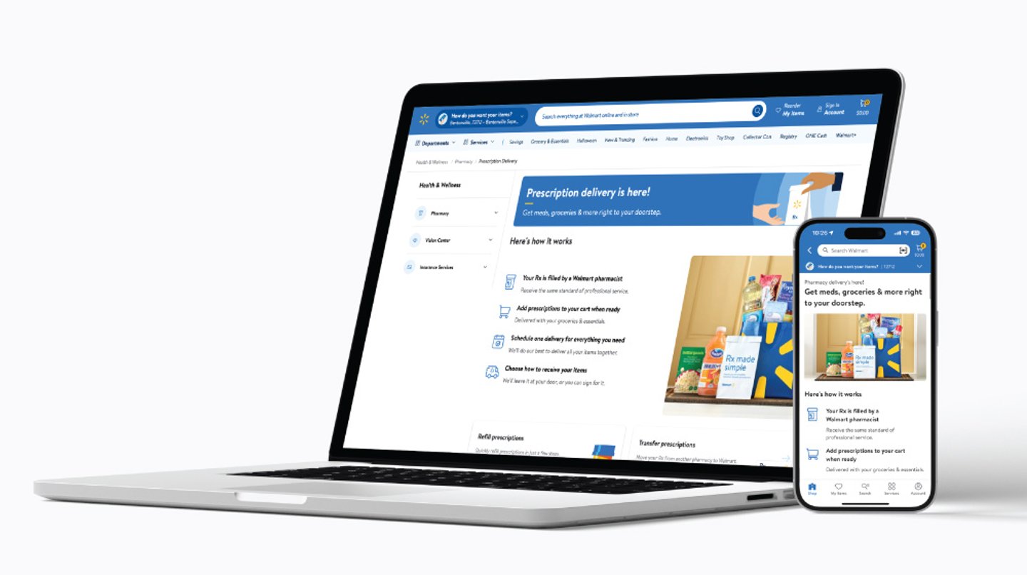 Walmart pharmacy delivery ordering (Image: Walmart).