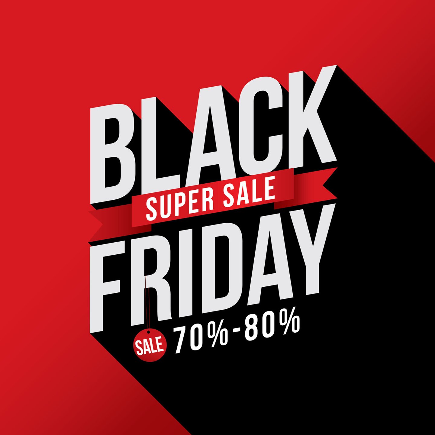 Black Friday Sale with discount 70%-80%. Vector illustration; Shutterstock ID 482629921