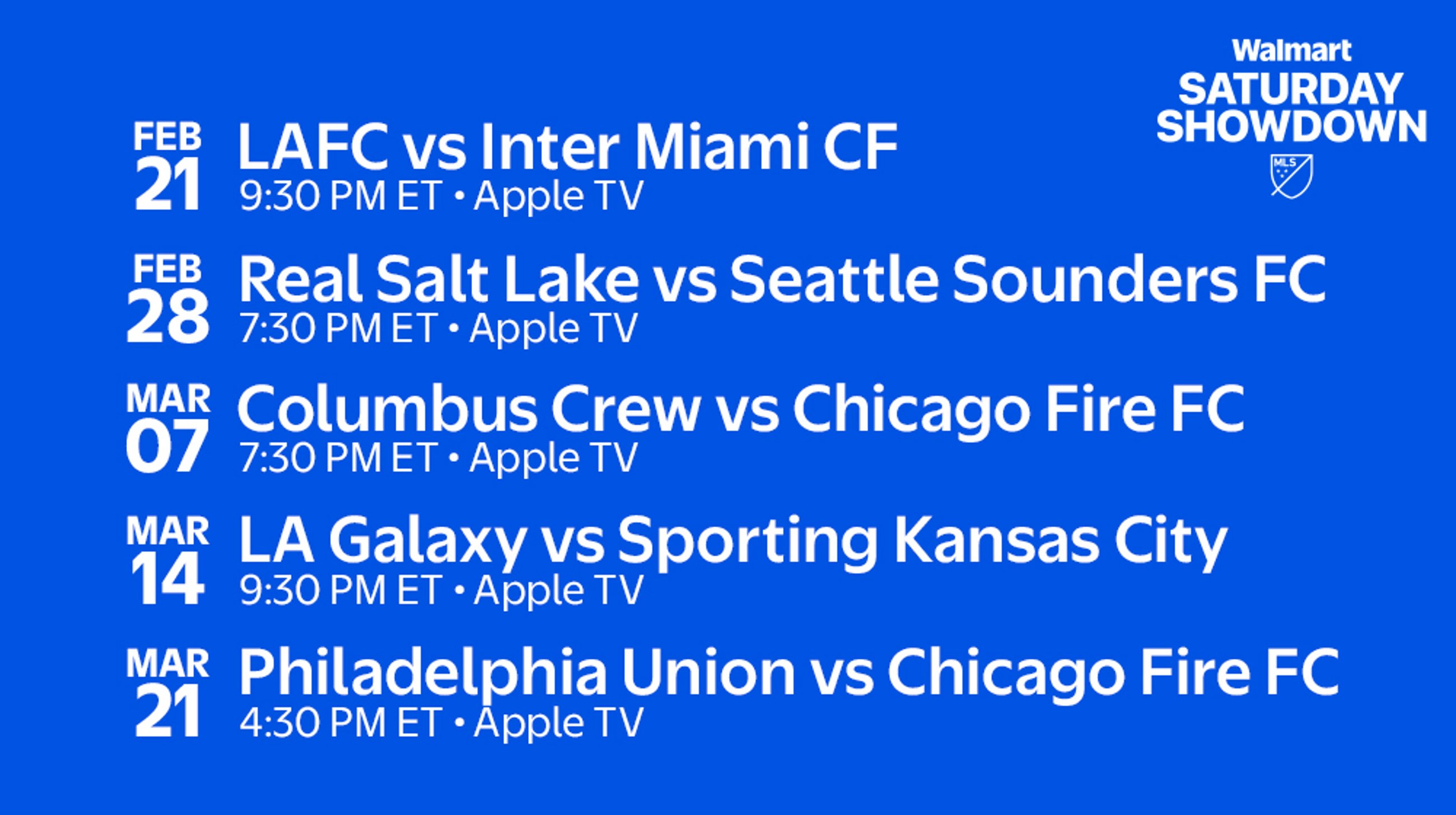 Walmart Major League Soccer Saturday Showdown