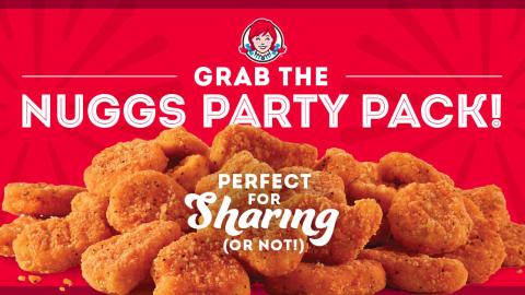 A new Wendy's site promotes its 'Nuggs Party Pack'