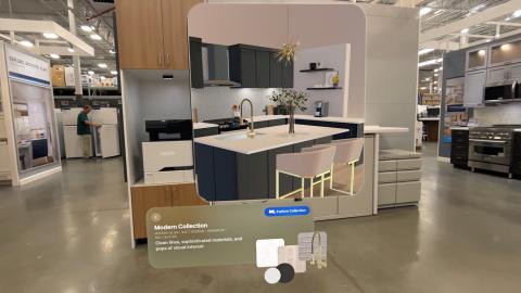 Lowe's Apple Vision Pro kitchen design (Photo credit: Apple)