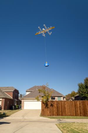 Walmart Wing drone dropoff (Image: Wing)