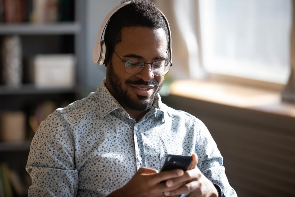 man wearing headphones