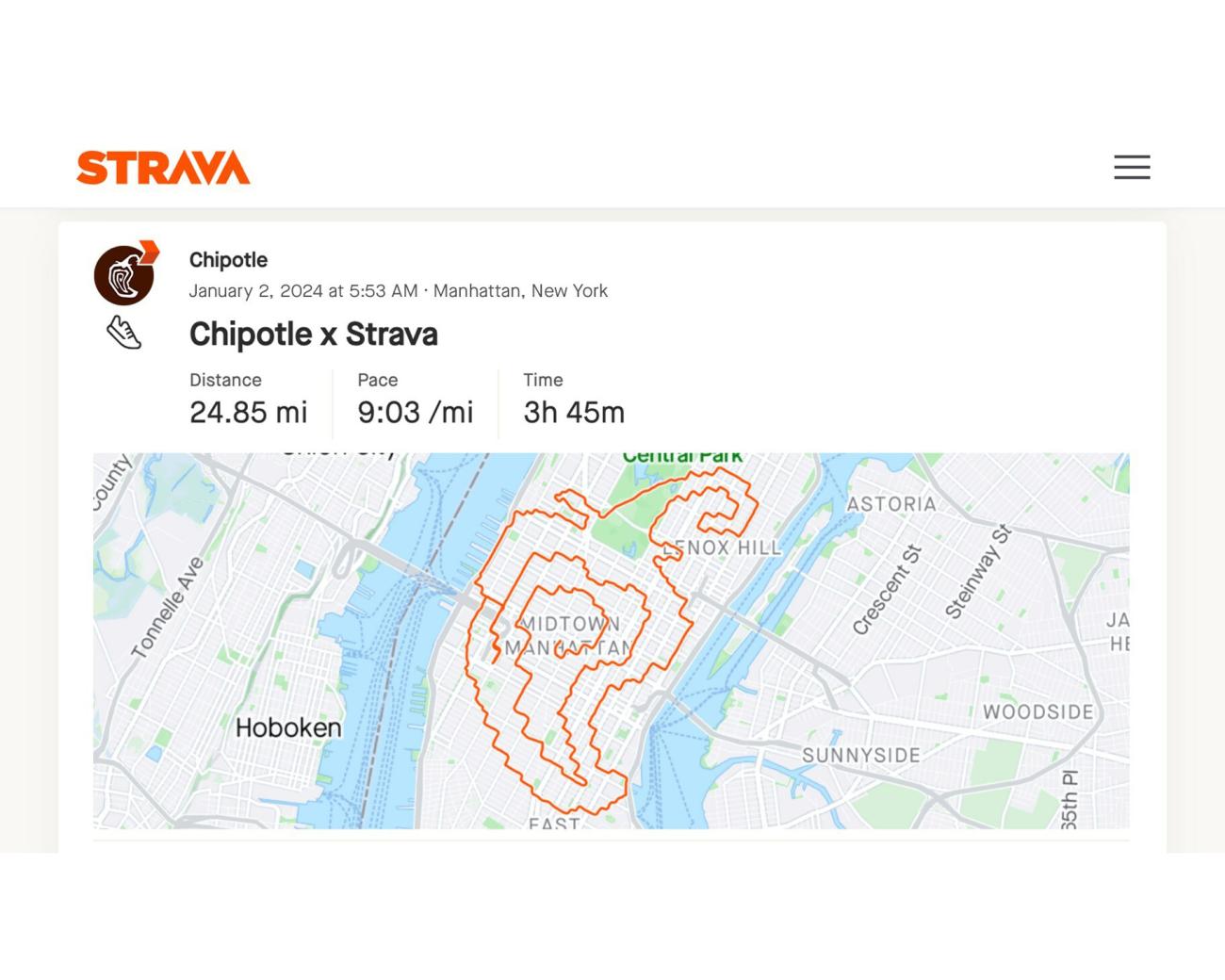 Chipotle Strava