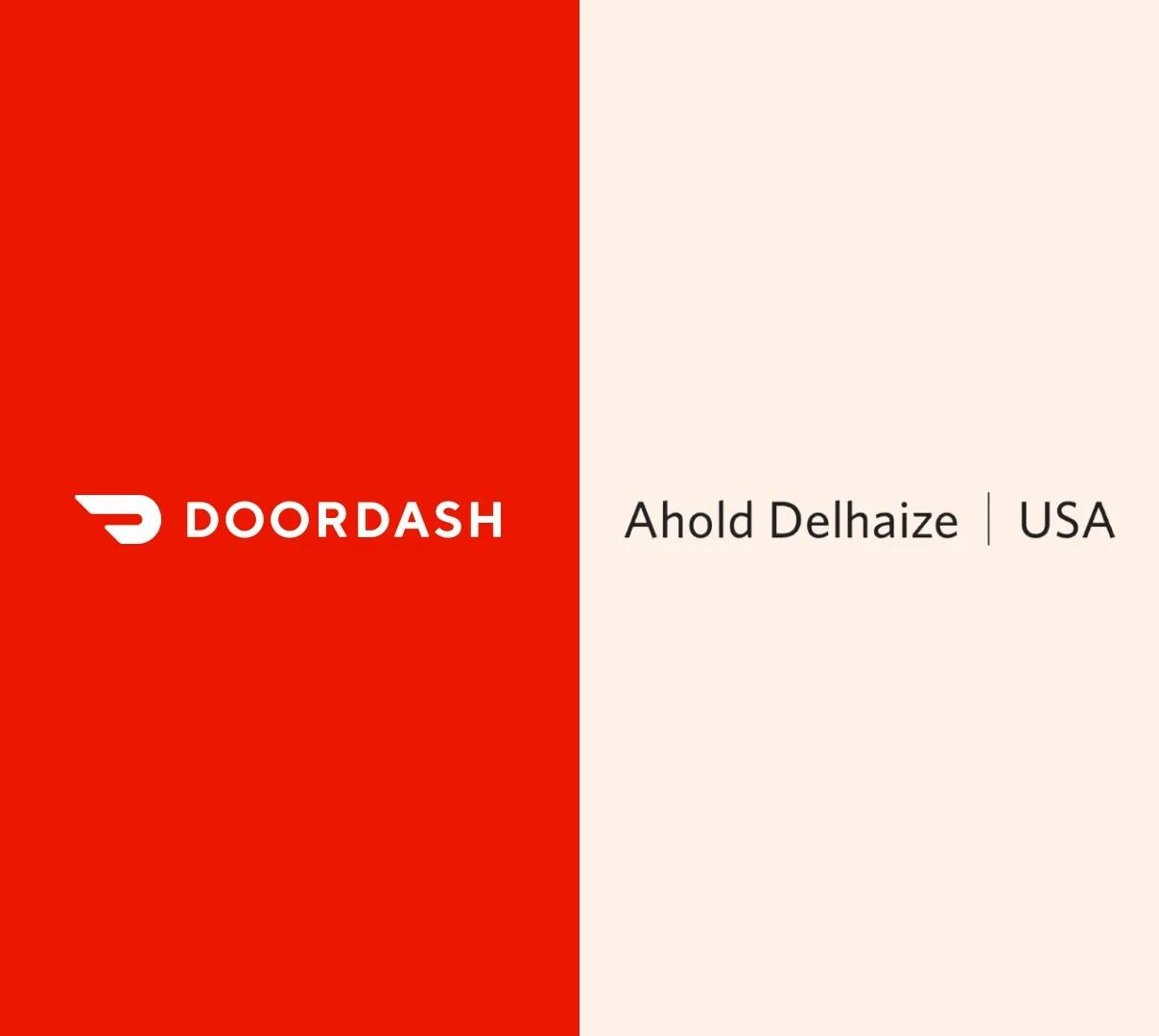 Ahold Delhaize USA and DoorDash logos