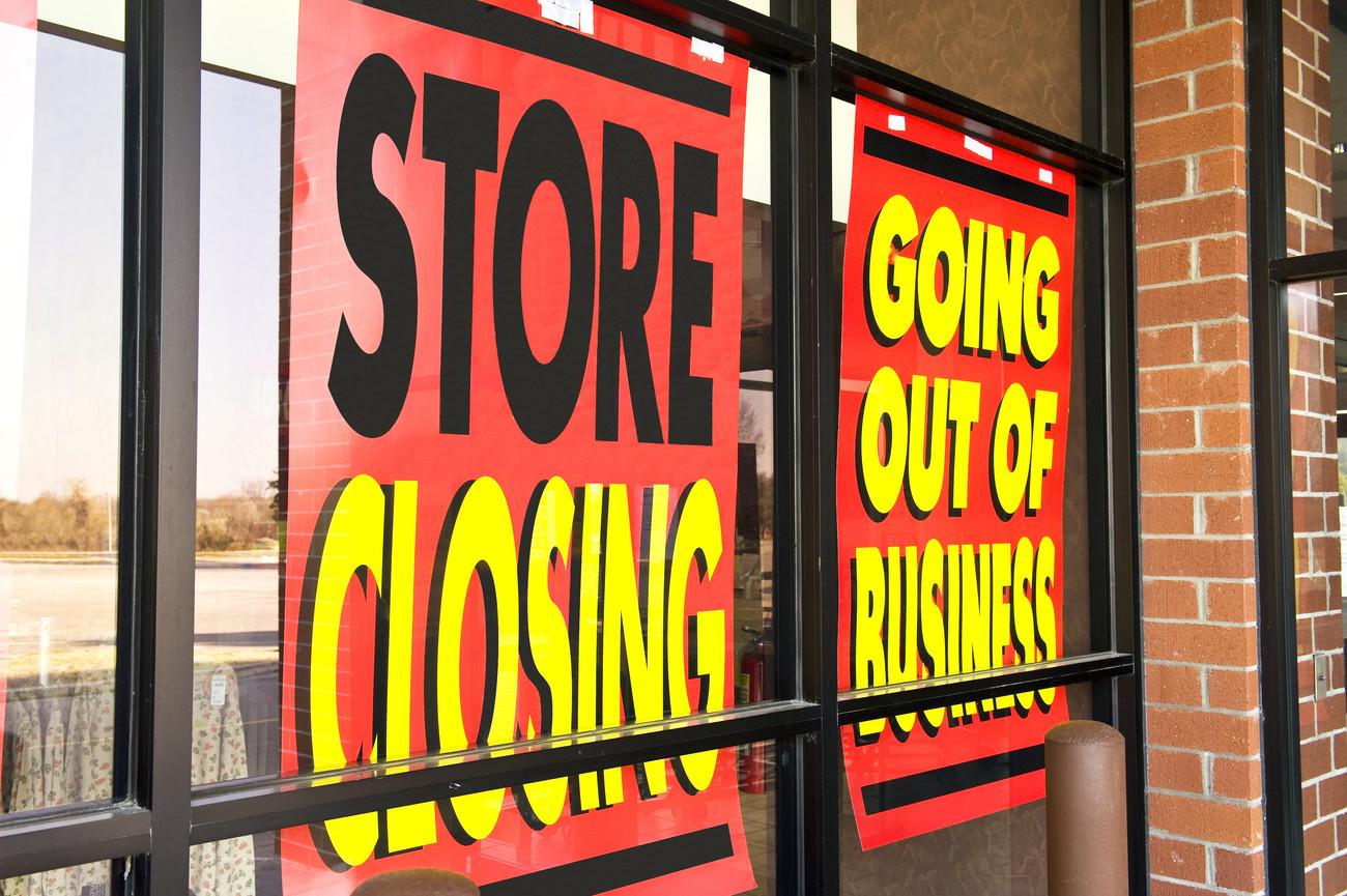 Horizontal Shot Of Signs Of The Recession/ Going Out Of Business; Shutterstock ID 242590234