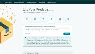 Amazon creates listings with URLs.