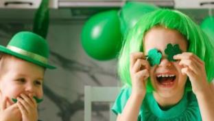 Kids celebrating St. Patrick's Day