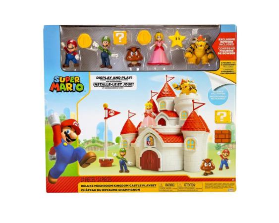 Nintendo Super Mario Deluxe Mushroom Castle Playset With 5 Figures