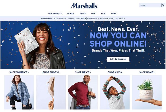 Marshalls clearance clothing online