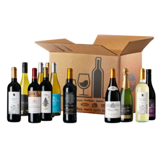 Box of wine bottles