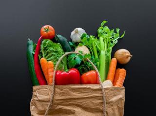 Grocery bag of veggies