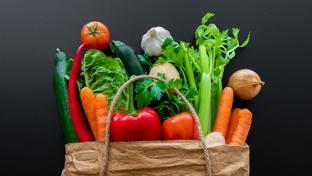 Grocery bag of veggies