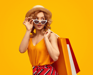 woman with shopping bags