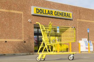 Dollar General storefront with cart