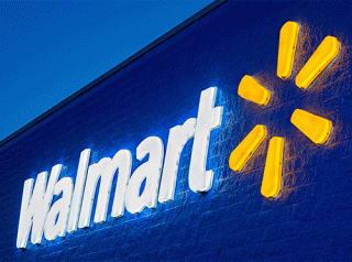 walmart sign at night