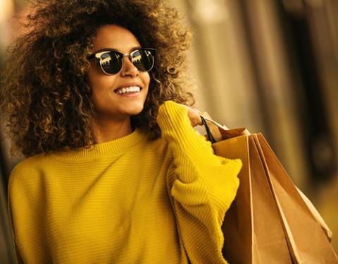 woman with shopping bags