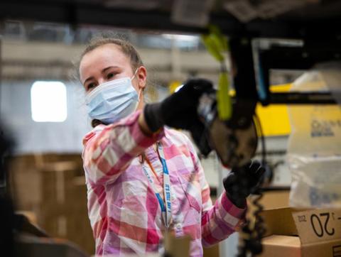 amazon employee wearing masks