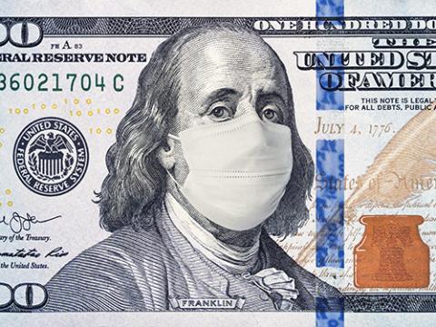 dollar bill with mask