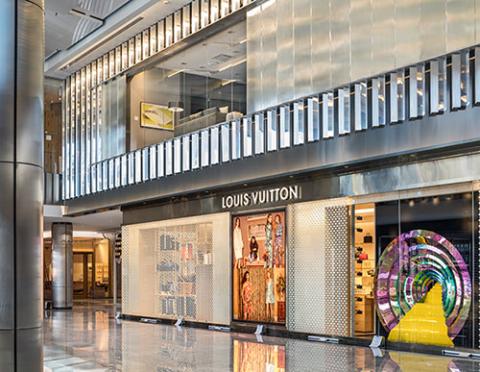 A view of the newly opened (curbsidee pickup only) Louis Vuitton