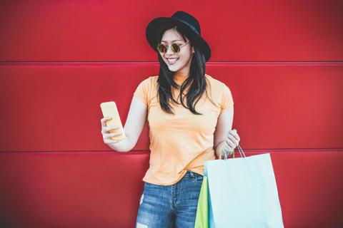 Female mobile shopper