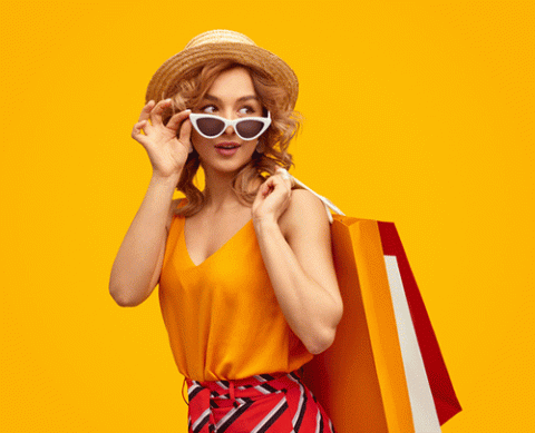 woman with shopping bags