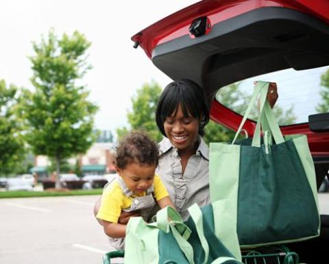 mother and child shopping