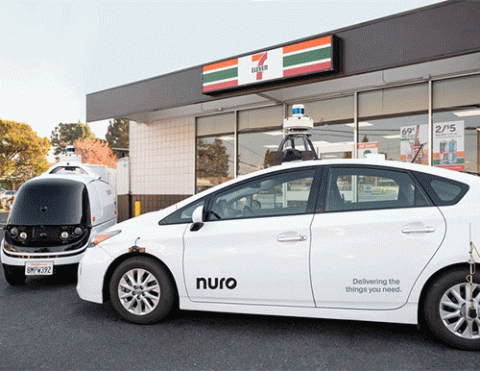 7 Eleven store with Nuro car in front