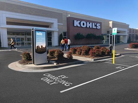 Kohl’s electric vehicle charging station