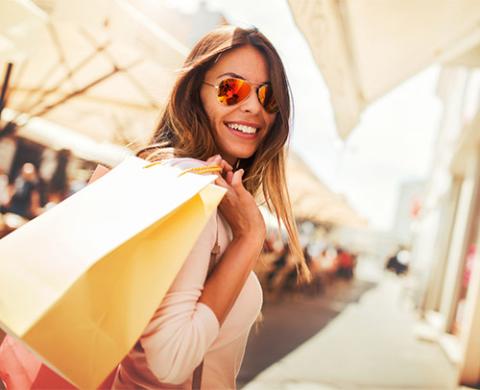 woman with shopping bags