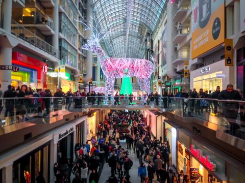 christmas mall crowd