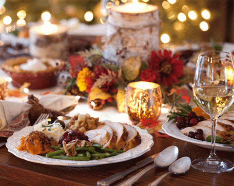 holiday dinner table