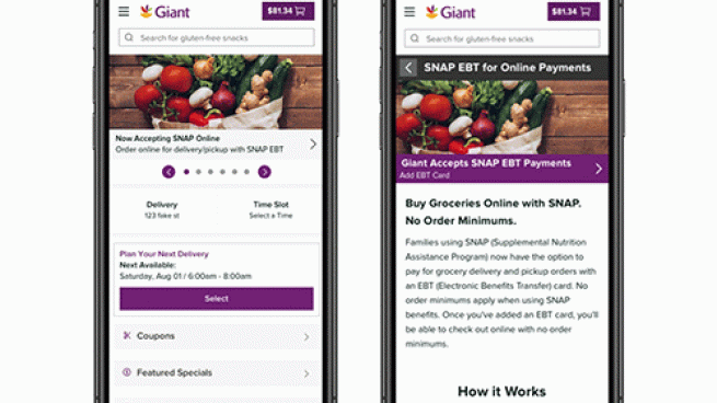 Giant Food accepts online federal 
