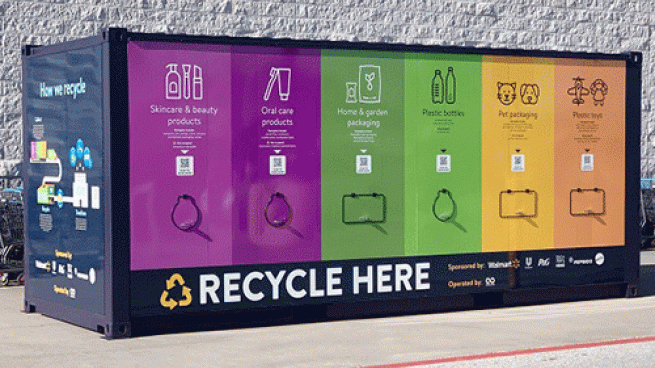 Walmart recycle store bins