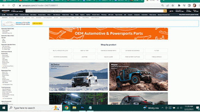 online automotive parts shop