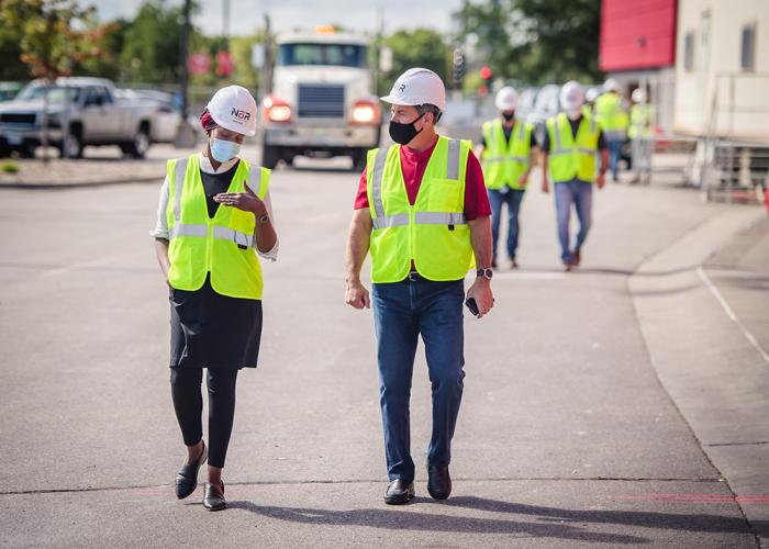 Target CEO Brian Cornell and Nawal Noor, CEO of Noor Companies